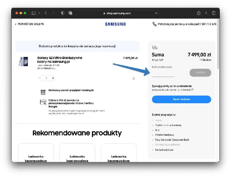 Dane i usługi Samsung