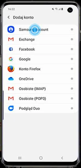 Możliwości konta Samsung