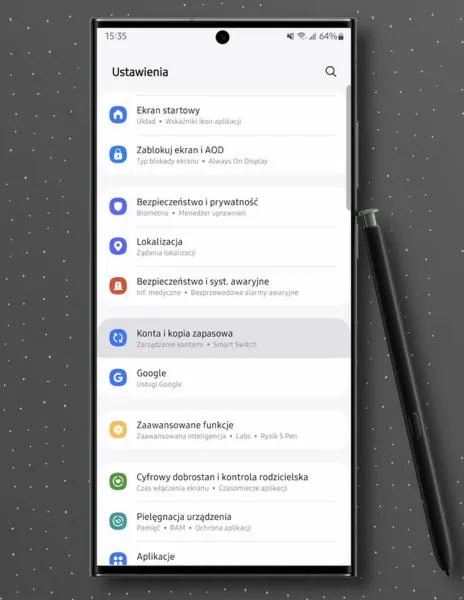 Ustawienia sieci w telefonie