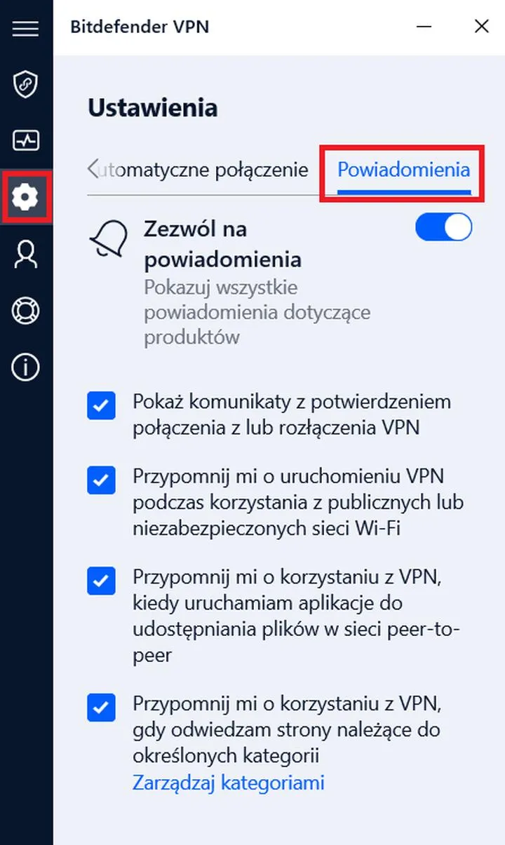 Wyłączenie VPN w Windows 10