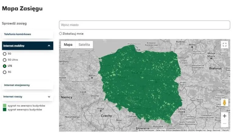 Zasięg 5G i 4G LTE