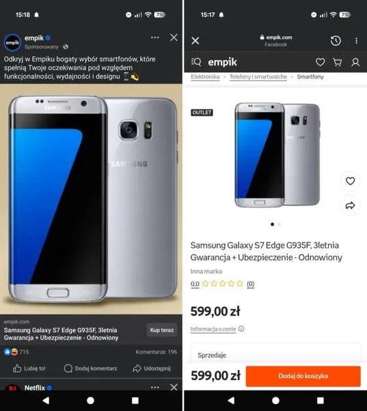 Zrzut ekranu Samsung
